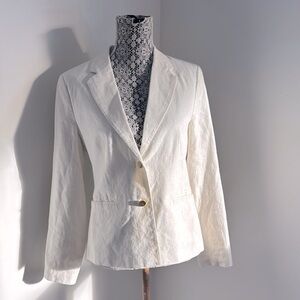 Harve Benard Off White Linen Blazer